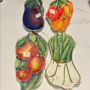 Decorative Ceramic Vegetable and Fruit Serving Plates